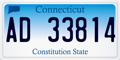 CT license plate AD33814