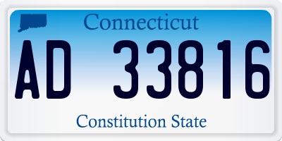 CT license plate AD33816