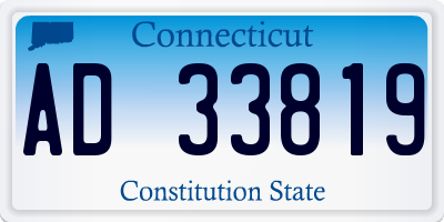 CT license plate AD33819