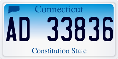 CT license plate AD33836