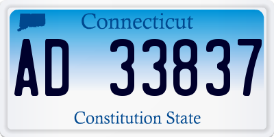 CT license plate AD33837