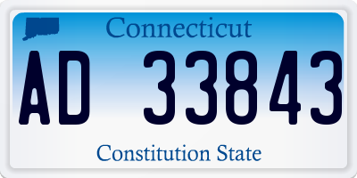 CT license plate AD33843