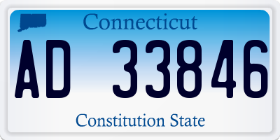 CT license plate AD33846