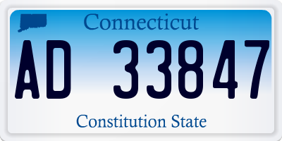 CT license plate AD33847