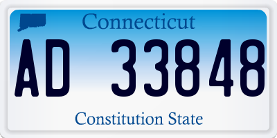 CT license plate AD33848