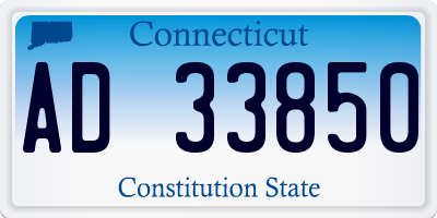 CT license plate AD33850