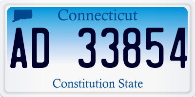 CT license plate AD33854