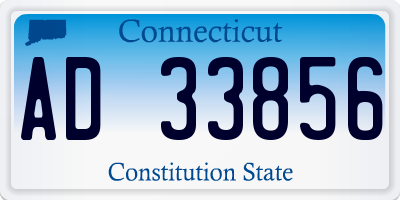 CT license plate AD33856