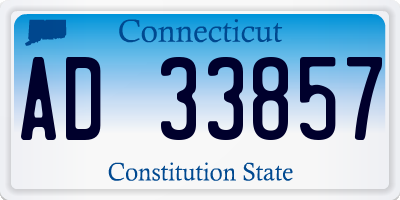 CT license plate AD33857