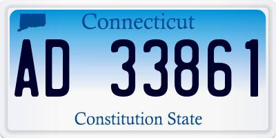 CT license plate AD33861