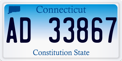 CT license plate AD33867
