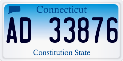 CT license plate AD33876