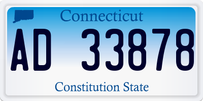 CT license plate AD33878