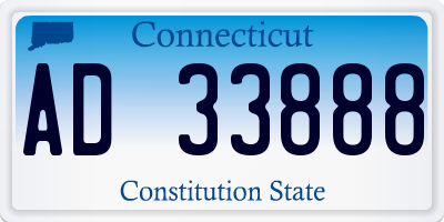 CT license plate AD33888