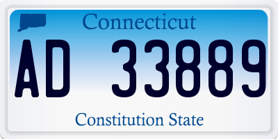 CT license plate AD33889