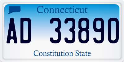 CT license plate AD33890