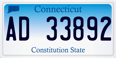 CT license plate AD33892
