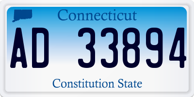CT license plate AD33894