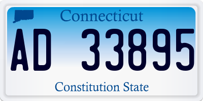 CT license plate AD33895