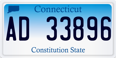 CT license plate AD33896