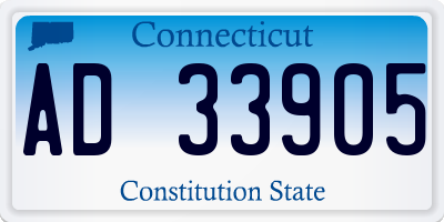 CT license plate AD33905