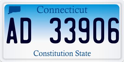 CT license plate AD33906