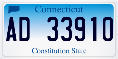 CT license plate AD33910