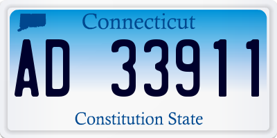 CT license plate AD33911