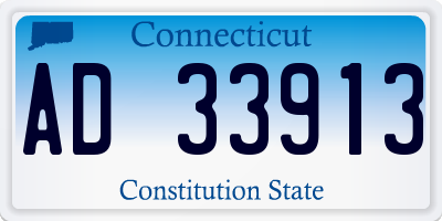 CT license plate AD33913
