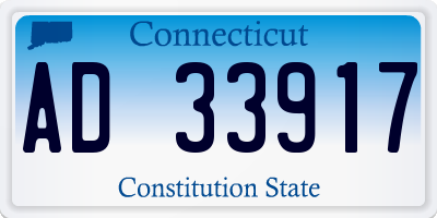 CT license plate AD33917