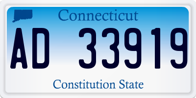 CT license plate AD33919