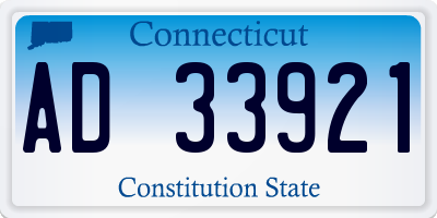 CT license plate AD33921