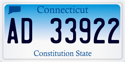 CT license plate AD33922