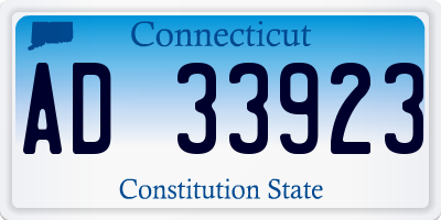 CT license plate AD33923