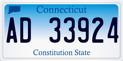 CT license plate AD33924