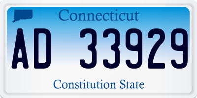 CT license plate AD33929
