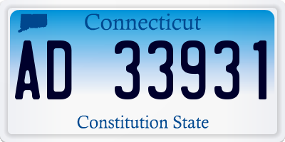 CT license plate AD33931