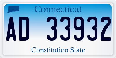CT license plate AD33932