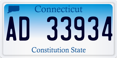 CT license plate AD33934