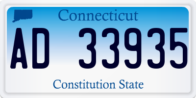 CT license plate AD33935
