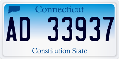 CT license plate AD33937