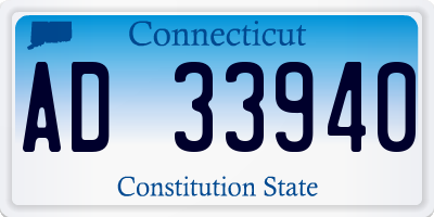 CT license plate AD33940