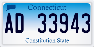 CT license plate AD33943