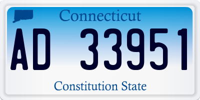 CT license plate AD33951