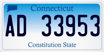 CT license plate AD33953