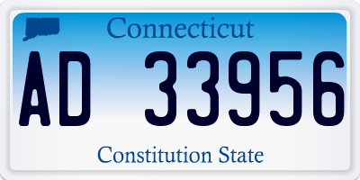 CT license plate AD33956