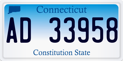 CT license plate AD33958