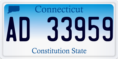 CT license plate AD33959