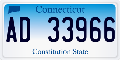 CT license plate AD33966