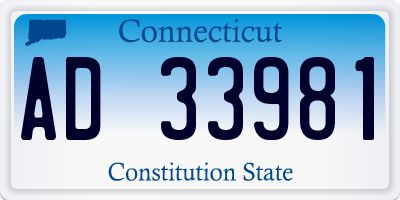 CT license plate AD33981